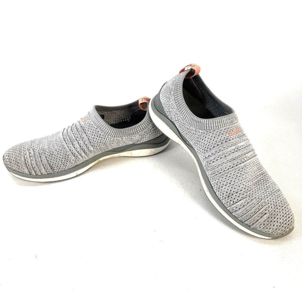 Kuru Stride Sneaker Shoes Womens Size 9.5 Gray Slip on Comfort Vegan
